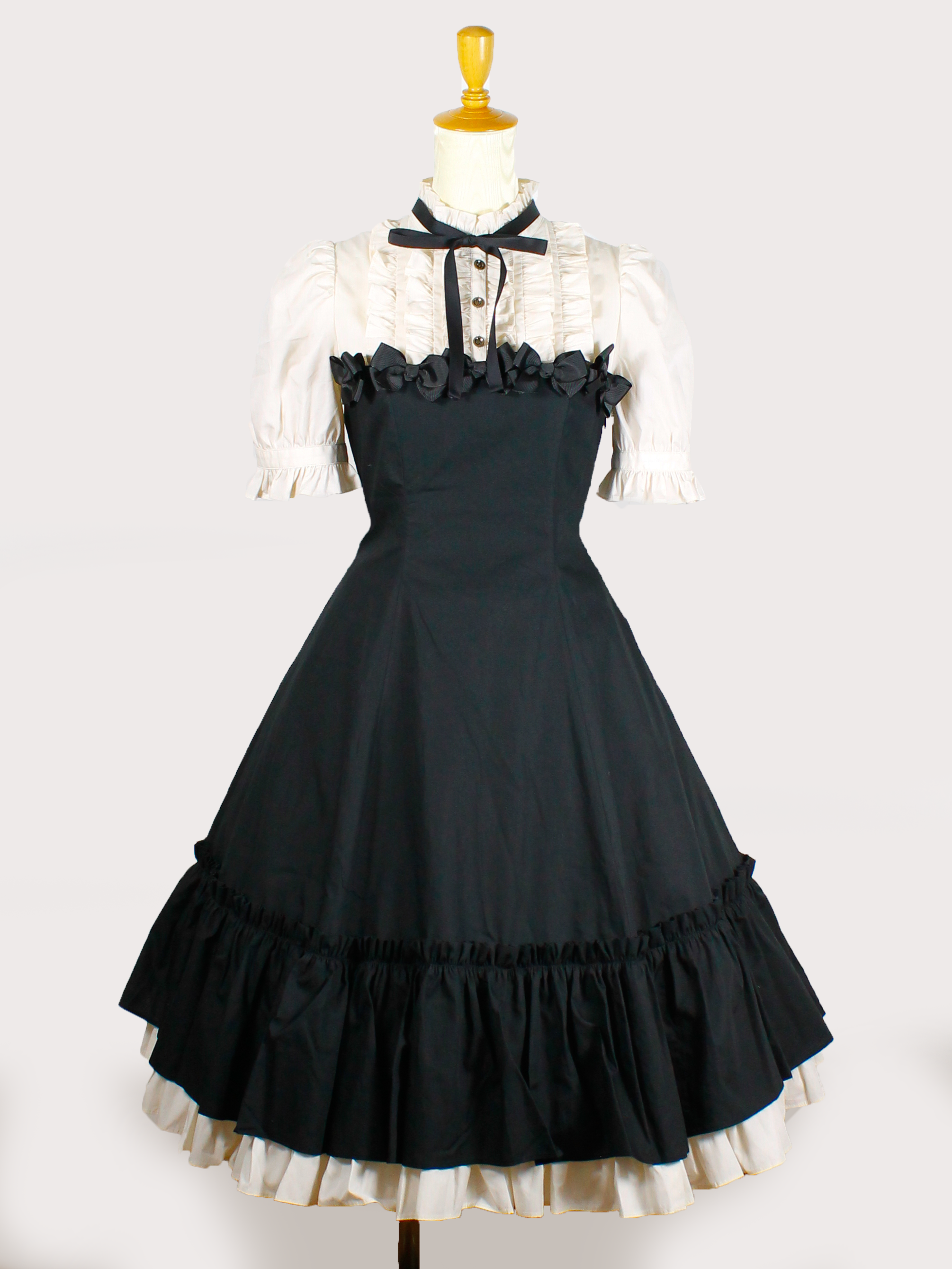 メニーリボンハーフスリーブドールドレス - Victorian maiden