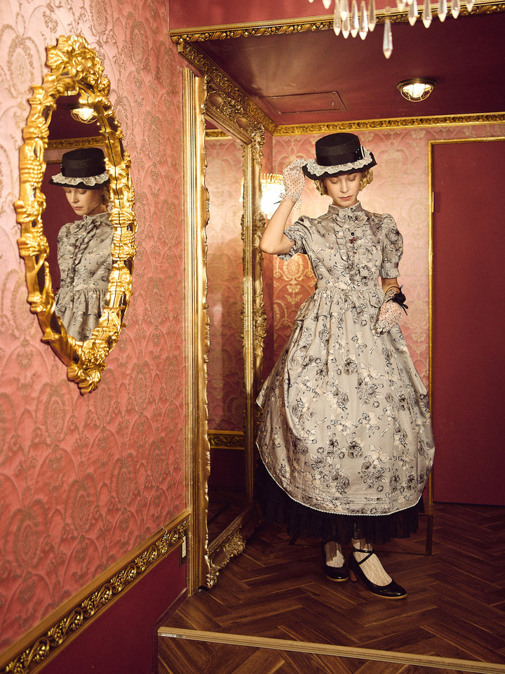 フランスアンティークドレス19世紀末奇跡の超ロング総シルクビクトリアンベール afternoonベリーヴィクトリアンサマードレス - lolita fashion japan