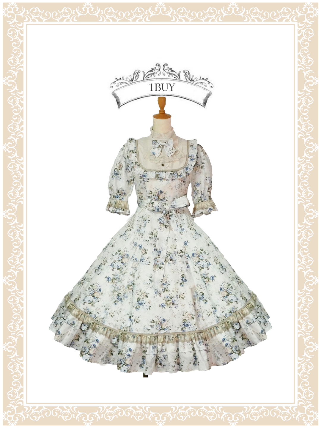 ロココブーケJewelryクラシカルドールハーフスリーブロングドレス