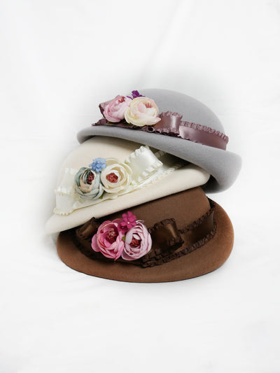 ローズコサージュハット