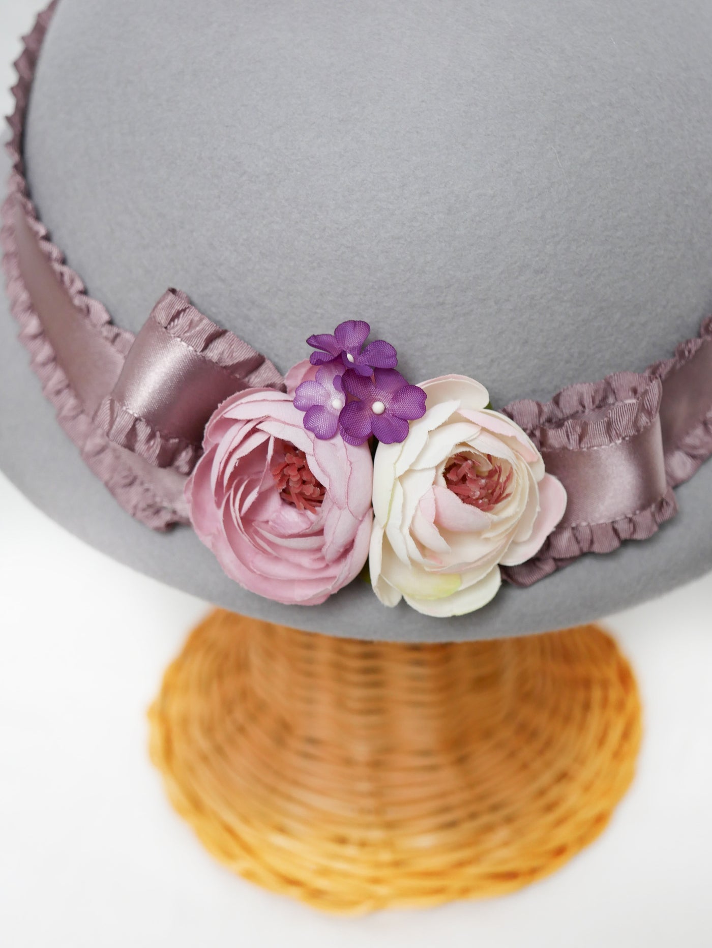 ローズコサージュハット