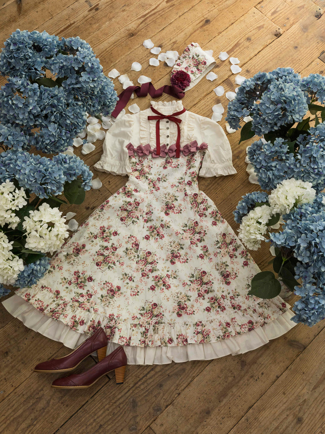 アンティークロココブーケメニーリボンドールドレス - lolita fashion