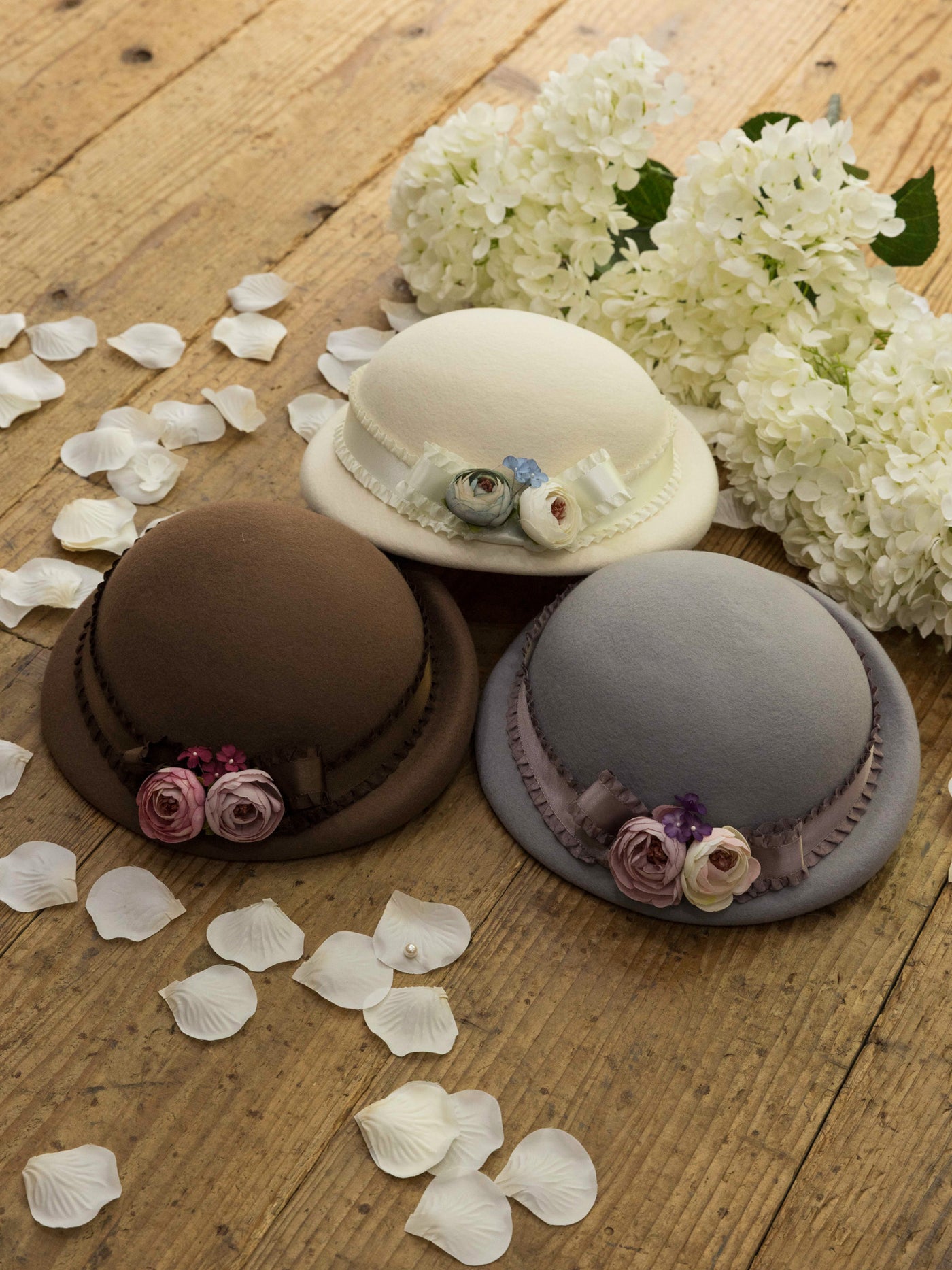 ローズコサージュハット