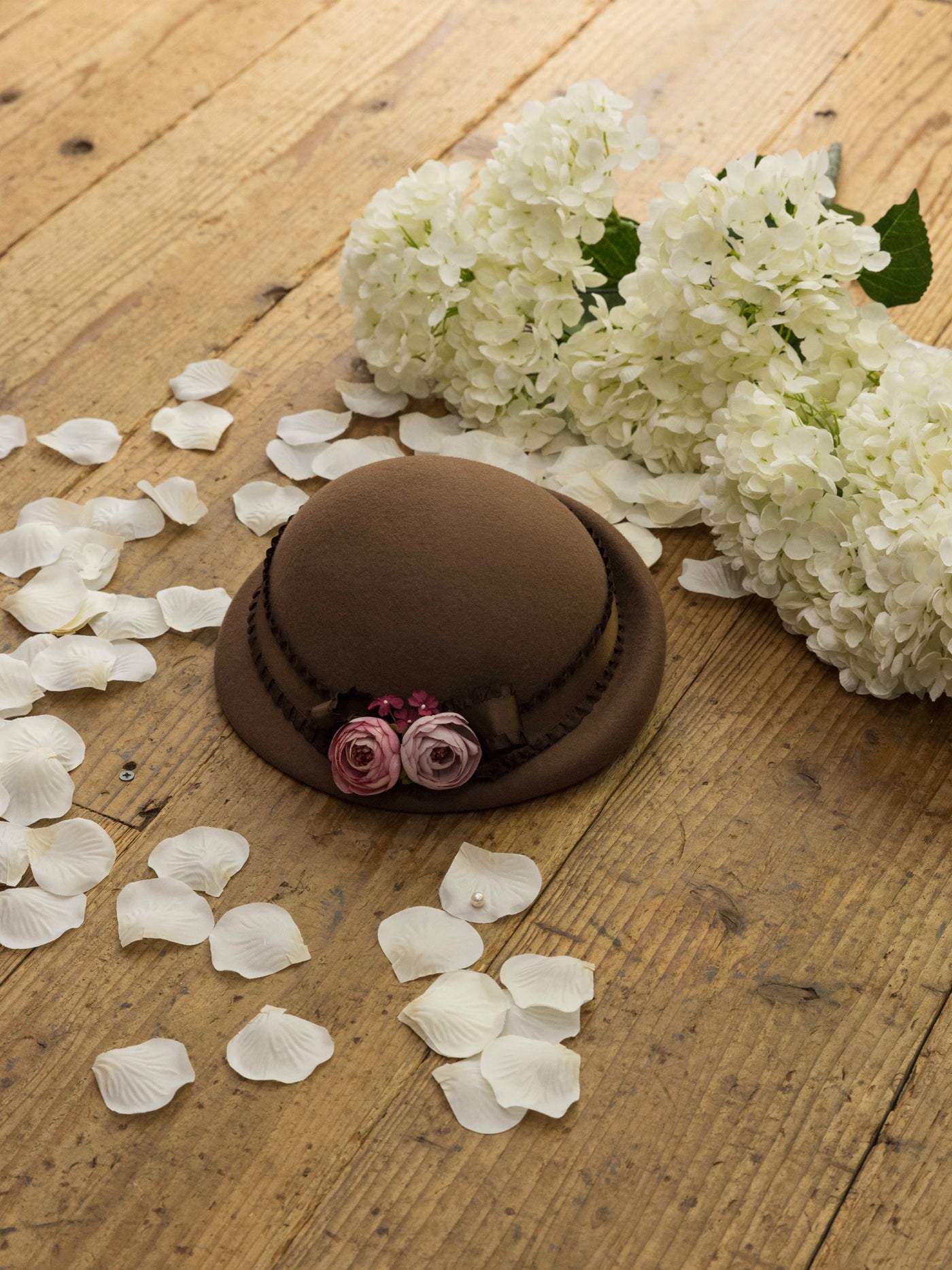 ローズコサージュハット