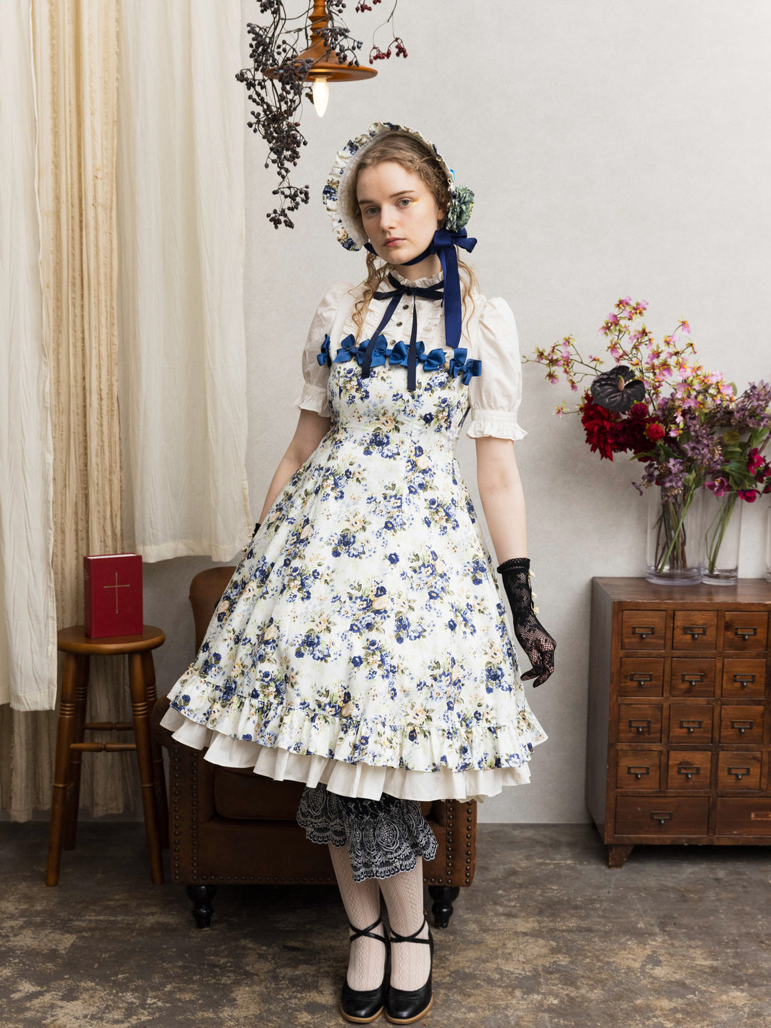 アンティークロココブーケハーフボンネット - Victorian maiden