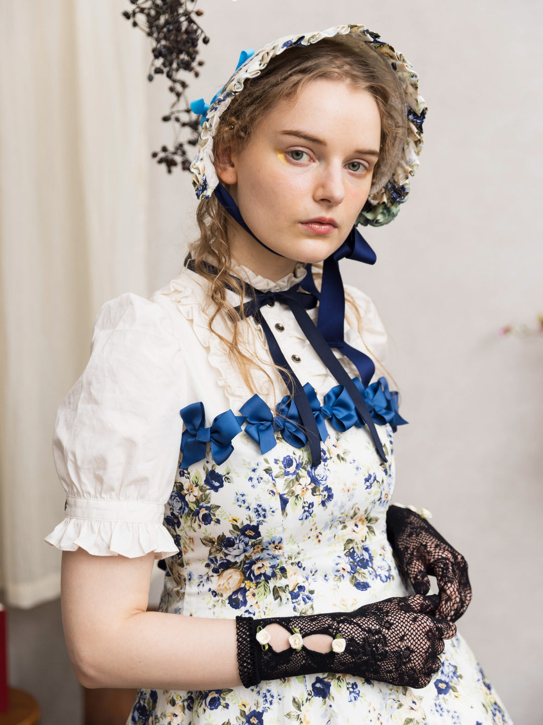アンティークロココブーケハーフボンネット - lolita fashion japan