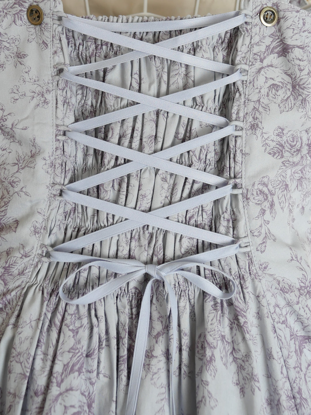 フレグランスロココフリルリボンスリーブレスドレス - Victorian