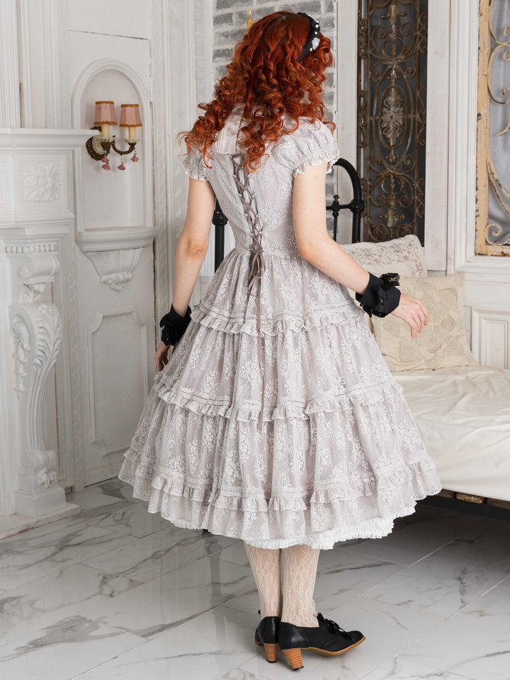 レーシーブーケティアードドレス（グレージュ） - Victorian maiden