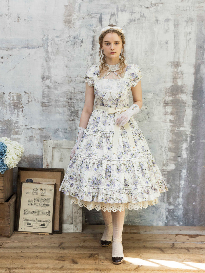 ロココブーケ・アルカンシェルティアードロングドレス 【モノトーン