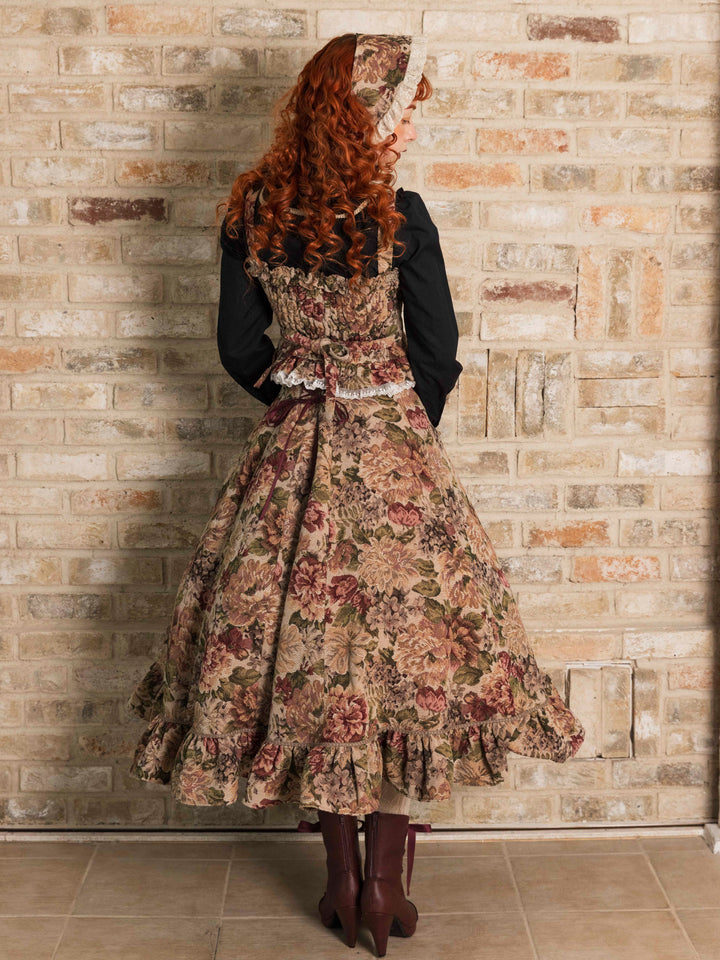 薔薇ゴブランタペストリーフリルビスチェ（ボルドー系） - Victorian