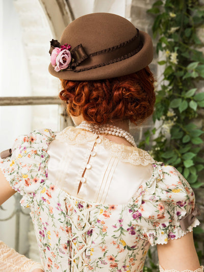 ローズコサージュハット