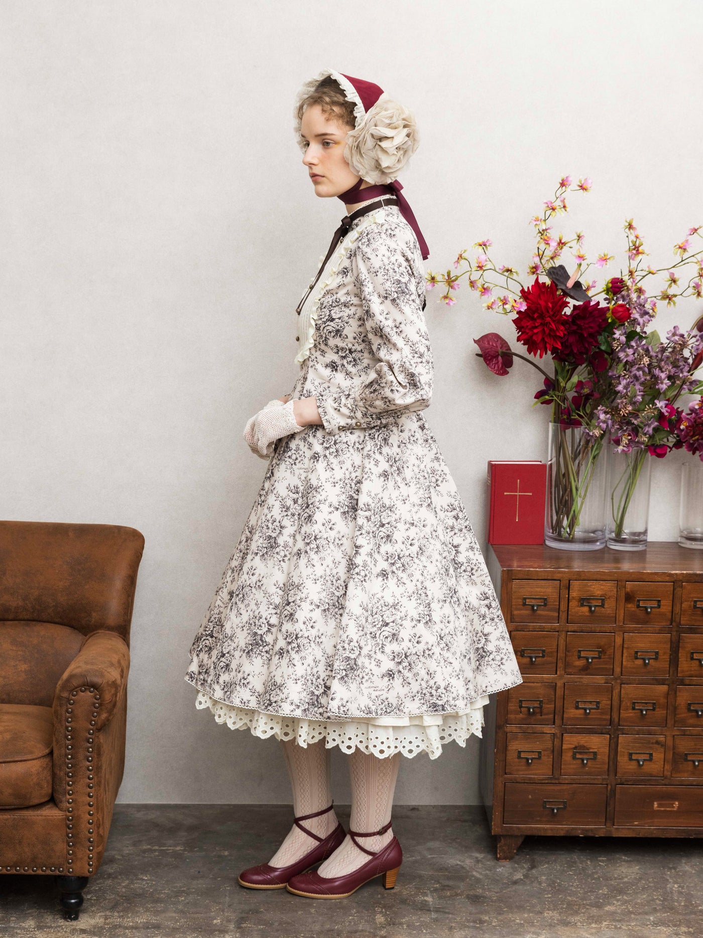 ルイーズクラシカルドールドレス（トワルドロココブーケ柄）