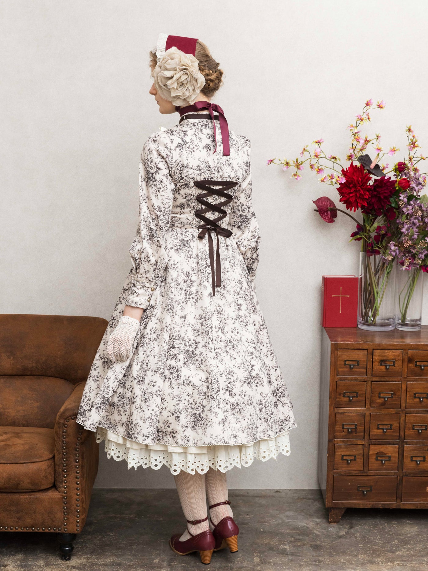 ルイーズクラシカルドールドレス（トワルドロココブーケ柄）