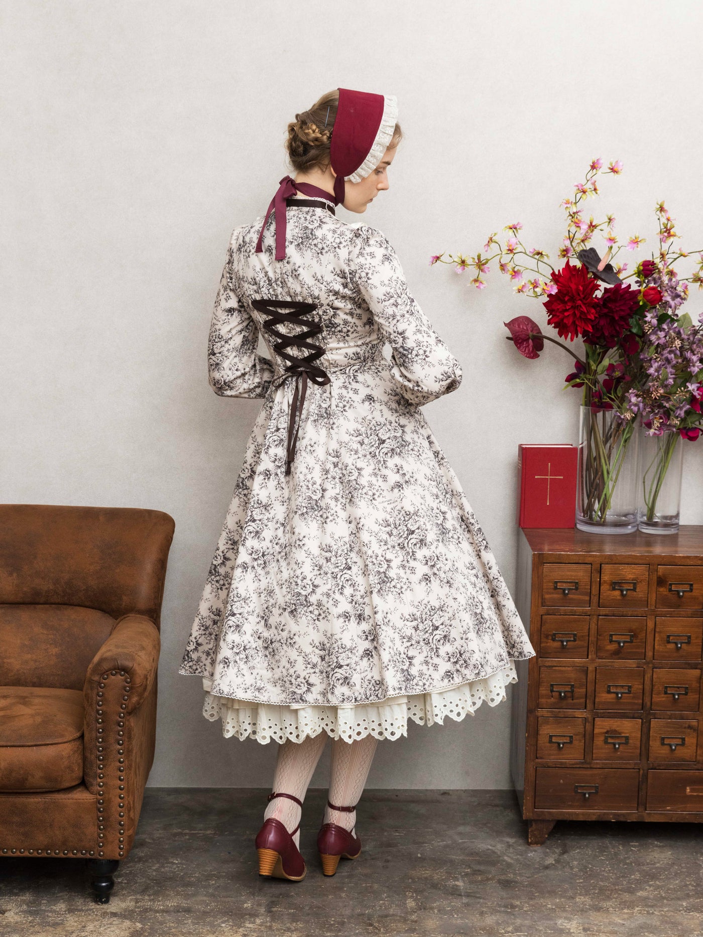 ルイーズクラシカルドールドレス（トワルドロココブーケ柄）