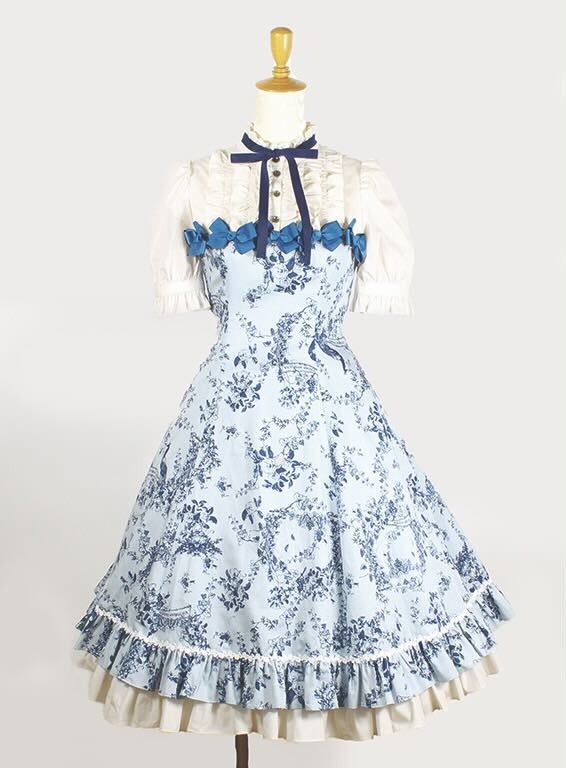ワンダーガーデンメニーリボンハーフスリーブドールドレス - lolita