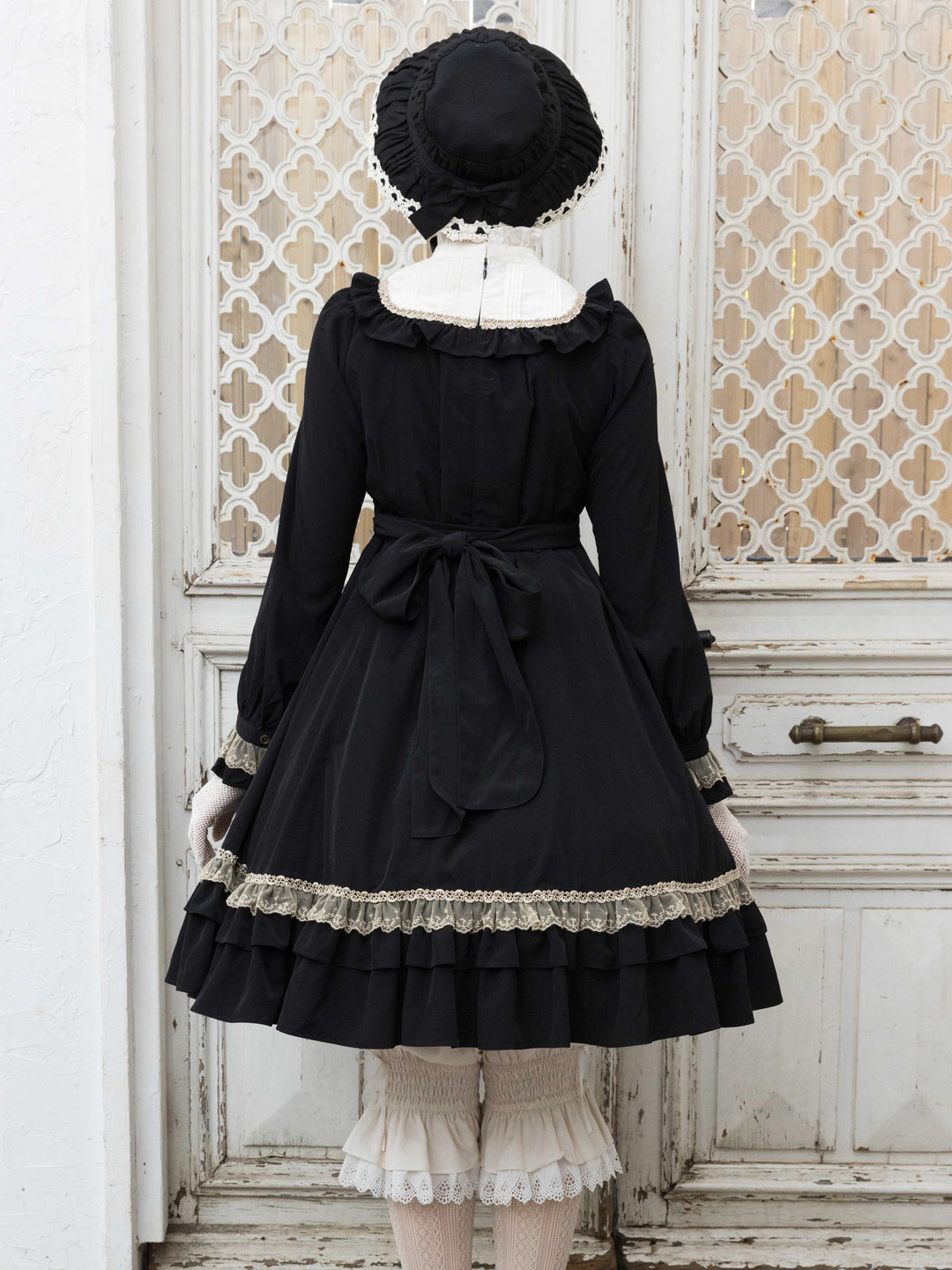 Victorian Maiden ローズレースカーディガン 黒 コットンレースドロワーズ（オフホワイト） - Victorian maiden
