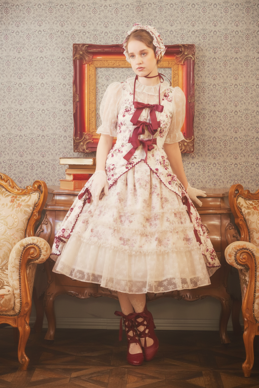 アンティークロココブーケメルローズドレス - Victorian maiden