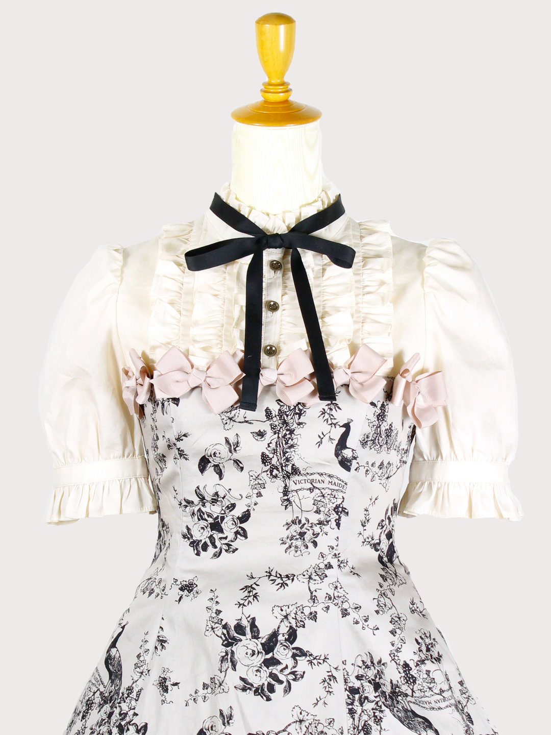 ワンダーガーデンメニーリボンハーフスリーブドールドレス - lolita ワンダーガーデンメニーリボンハーフスリーブドールドレス - lolita
