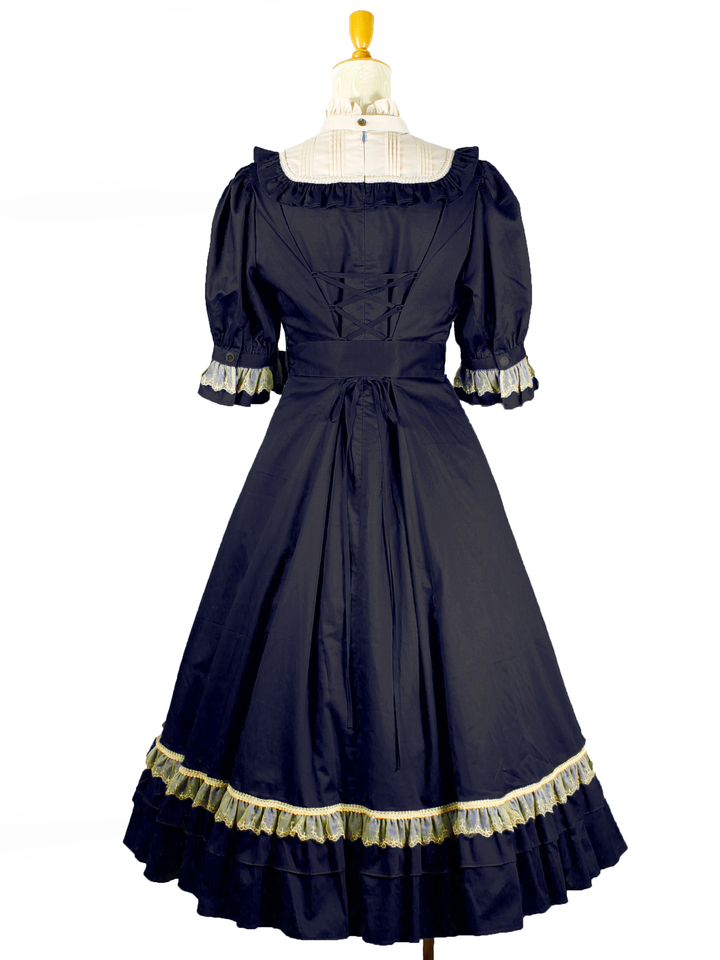 Jewelryクラシカルドールハーフスリーブロングドレス（無地／半袖