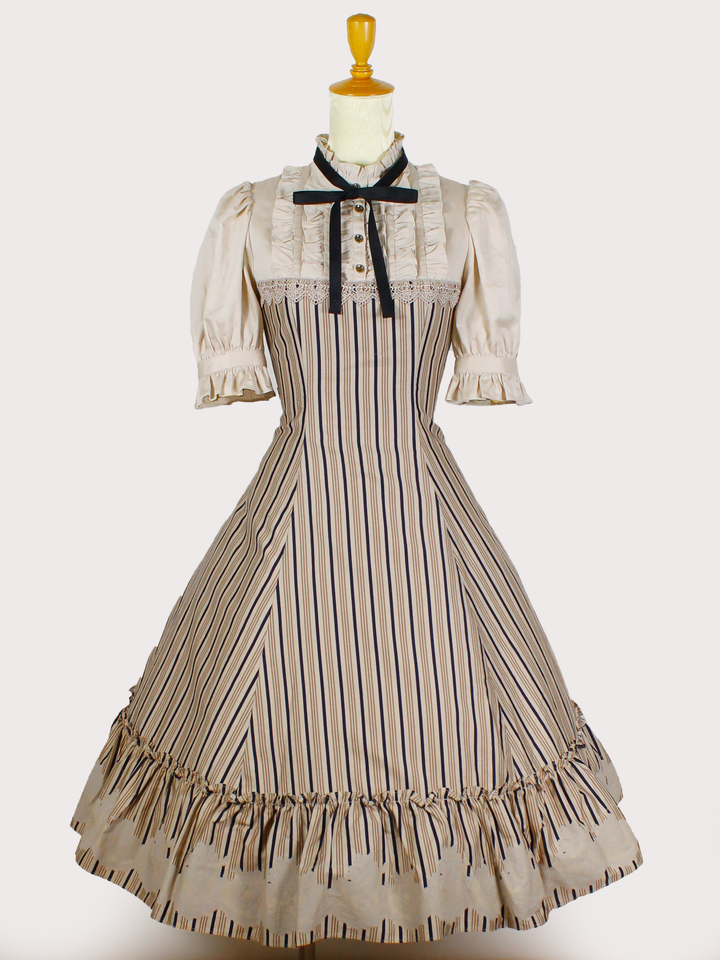 vintageレースレジメンハーフスリーブドールドレス - Victorian maiden