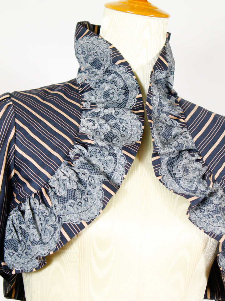 ヴィンテージレースボレロ アイカ ica 涼しい 薄手 花柄 レース シフォン シースルー 半袖