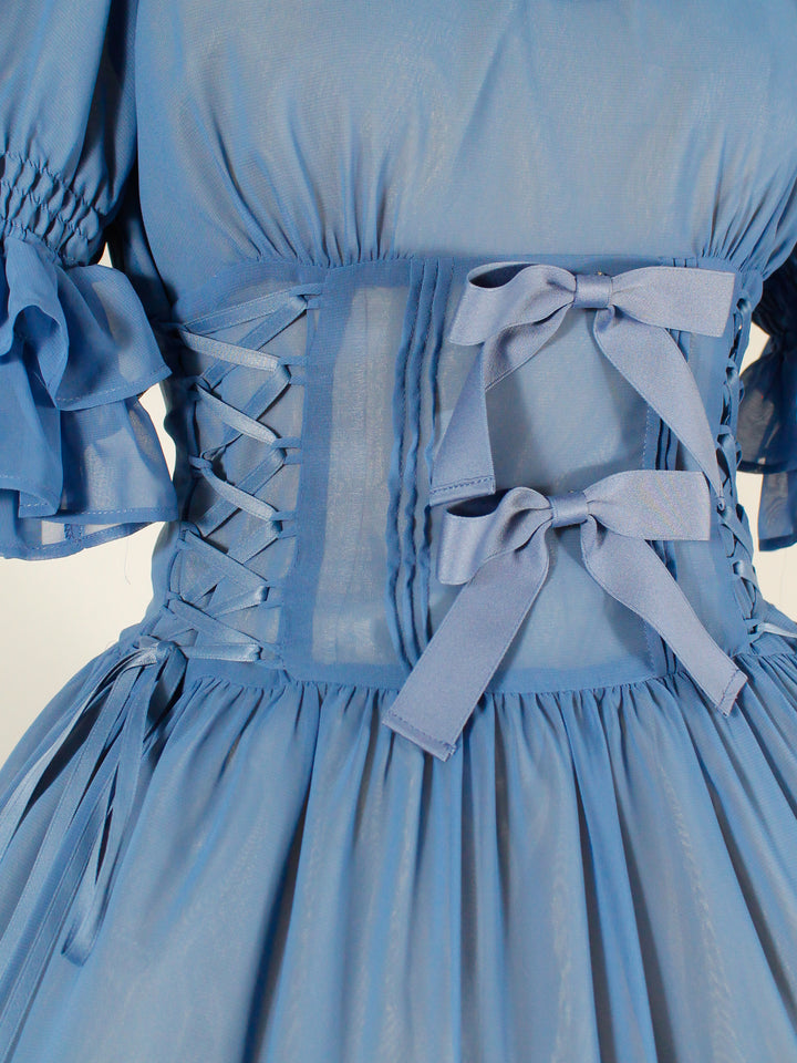 レースアップドールハーフスリーブドレス - Victorian maiden