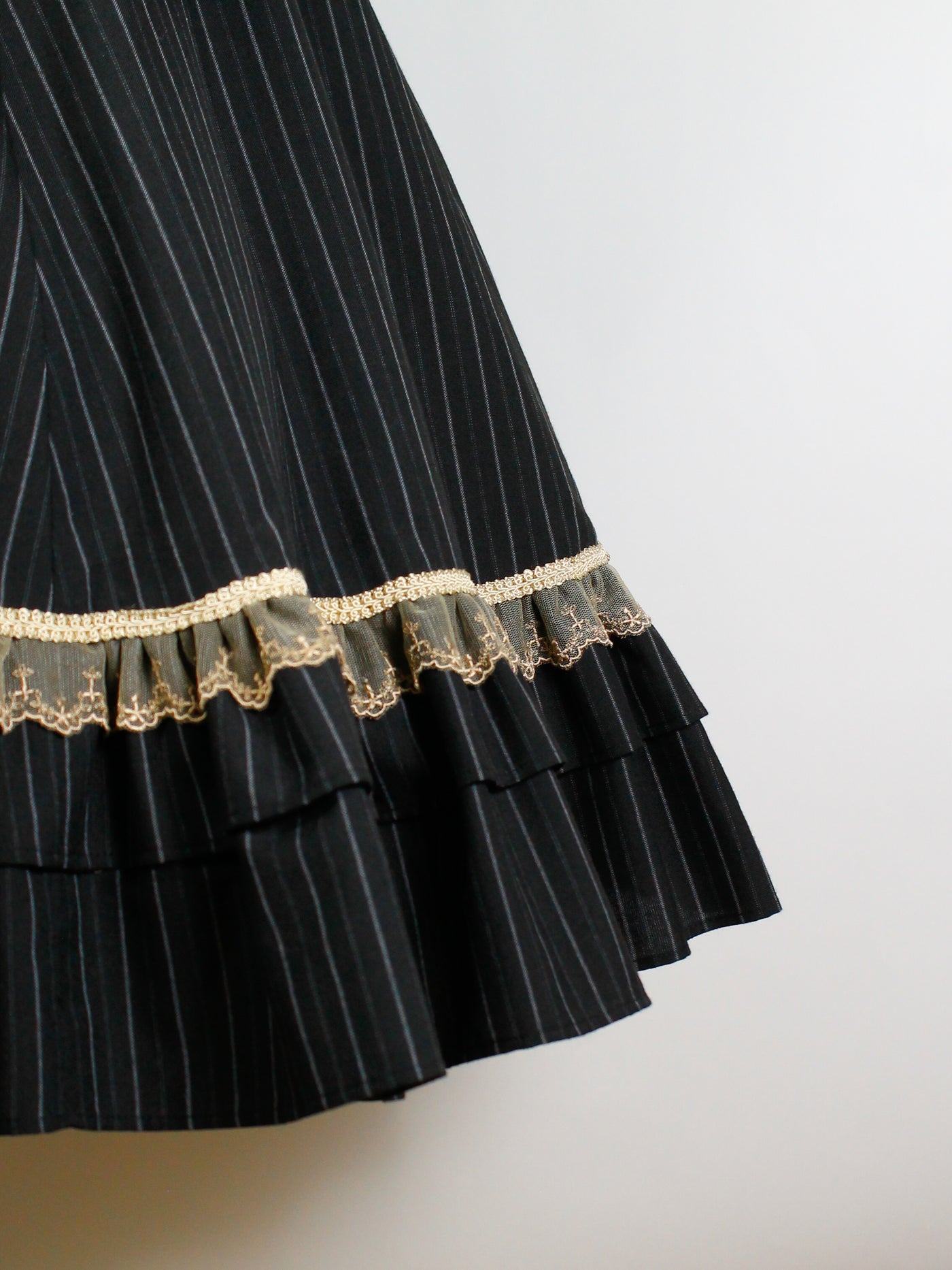 エコールストライプクラシカルドールロングドレス - Victorian