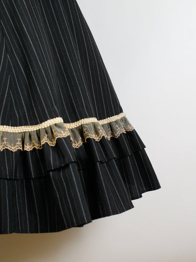 エコールストライプクラシカルドールロングドレス