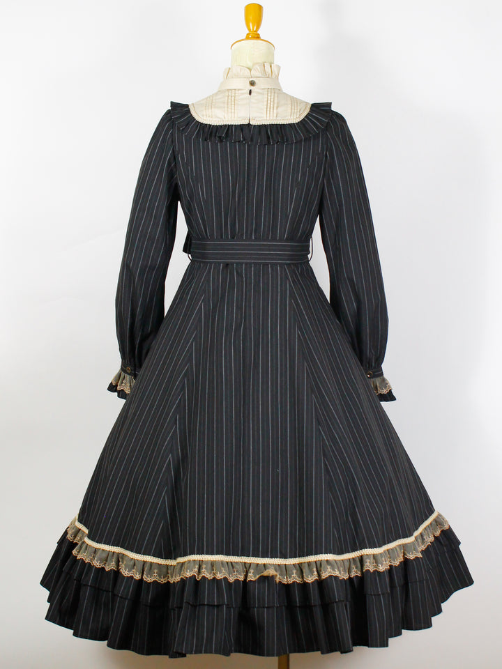 Victorian maiden エコールストライプクラシカルドールロングドレス エコールストライプクラシカルドールロングドレス - Victorian