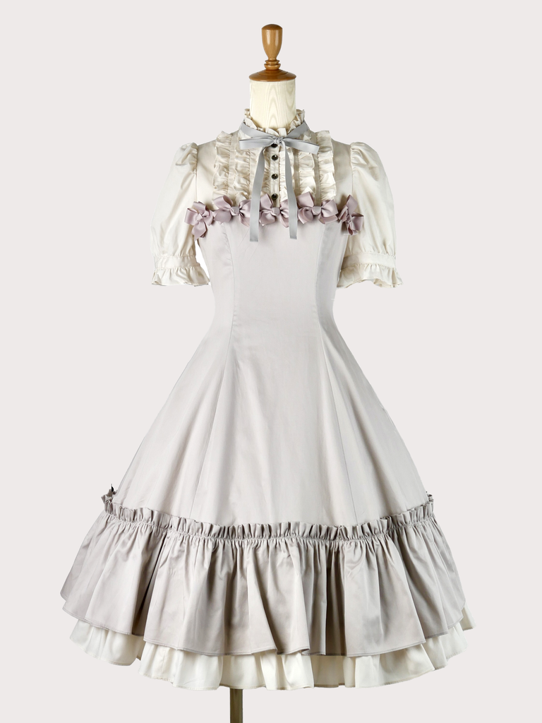 メニーリボンハーフスリーブドールドレス - Victorian maiden