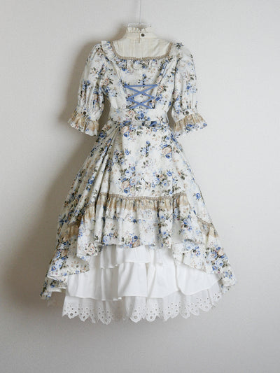 ロココブーケJewelryクラシカルドールハーフスリーブロングドレス（半袖）