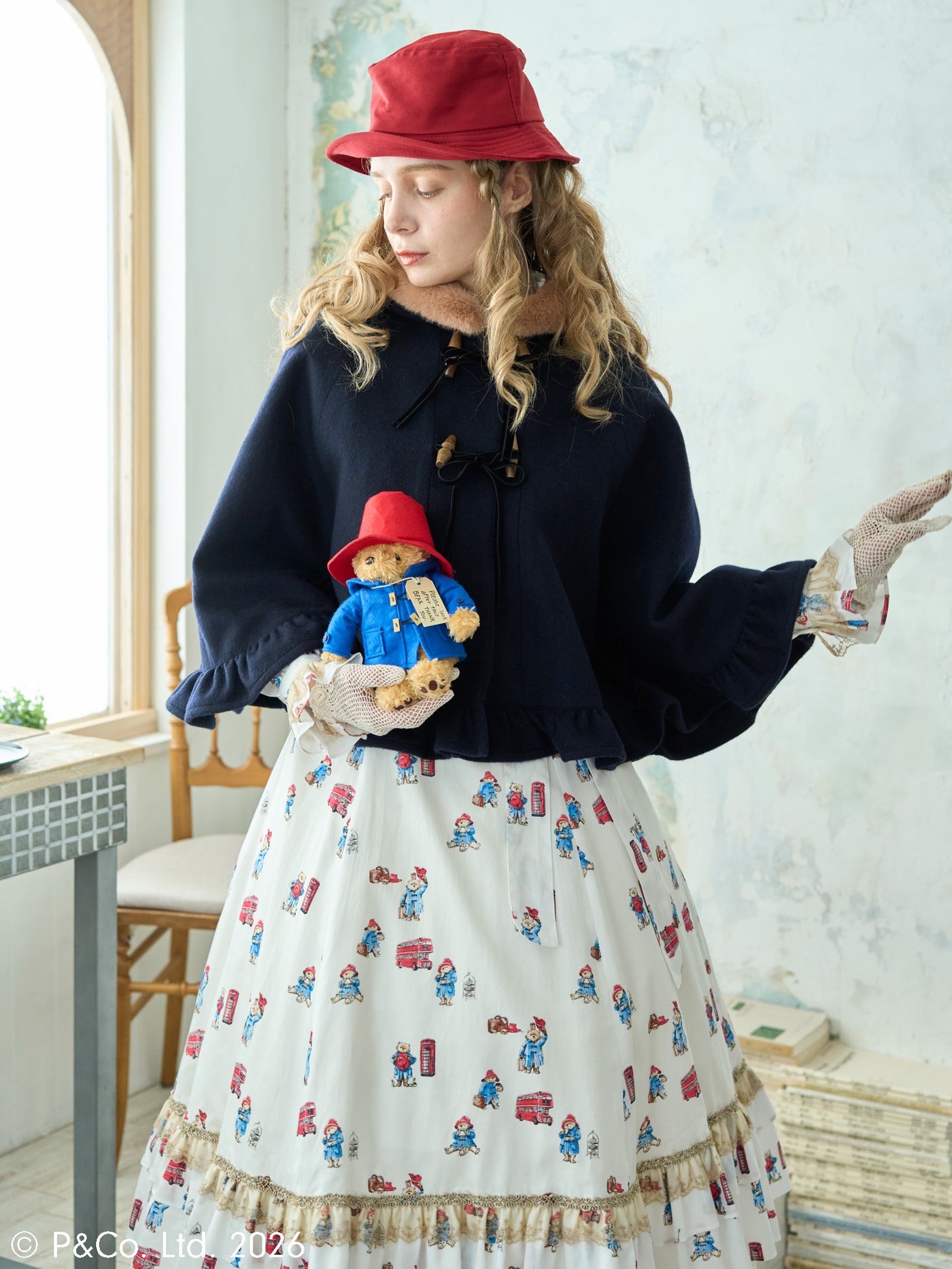 ラベンハム×リバティ/イギリス製/フーデッドキルティングダッフルコート/総柄裏地 LAVENHAM（ラベンハム） 50周年限定モデル BRUNDON ブランドン