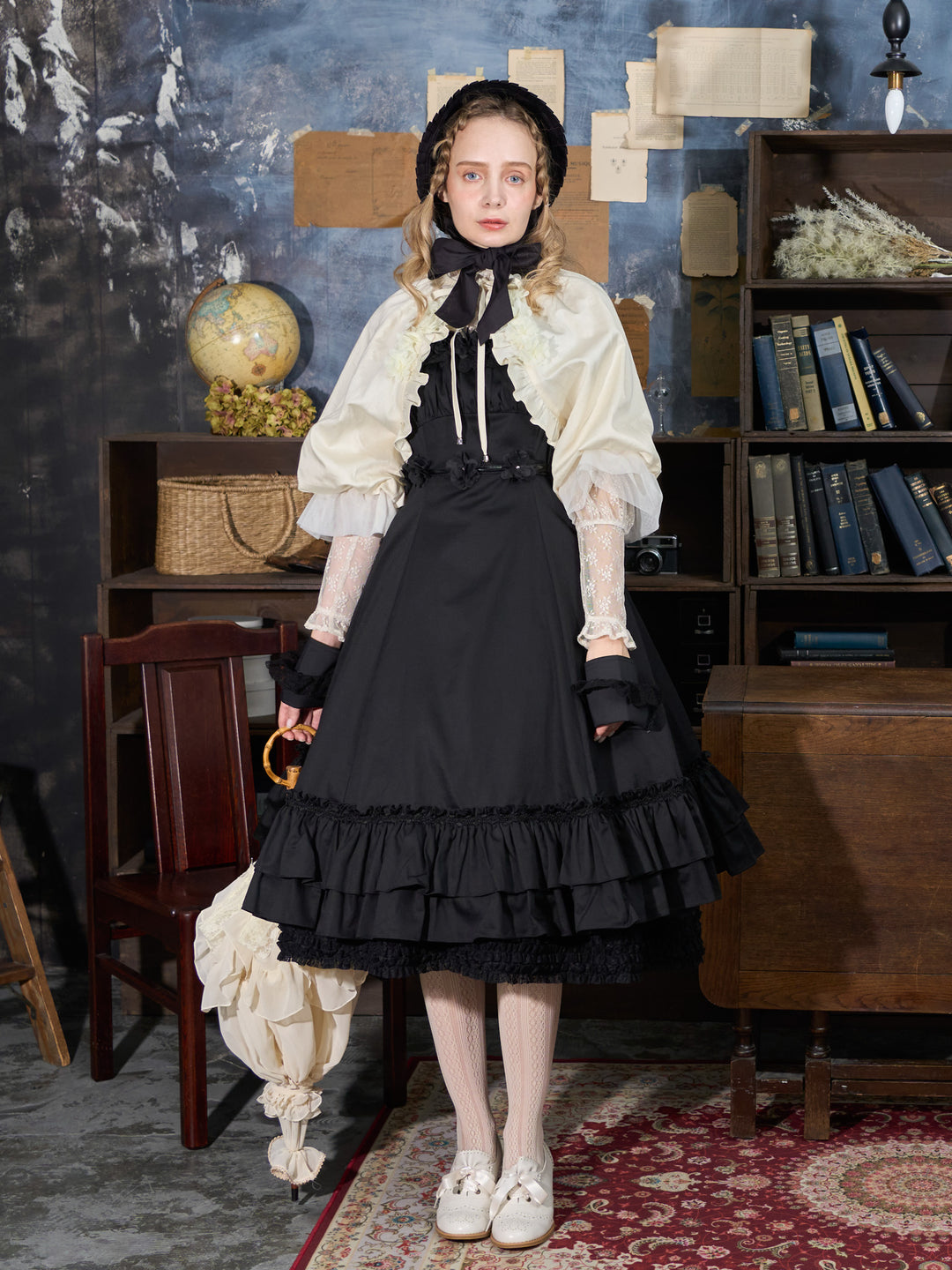 RALPH LAUREN ボレロ ブラック 9号 フリル 羽織り 着回し 可愛い ルークフローラルフラッフィーボレロ - Victorian maiden - クラシカル