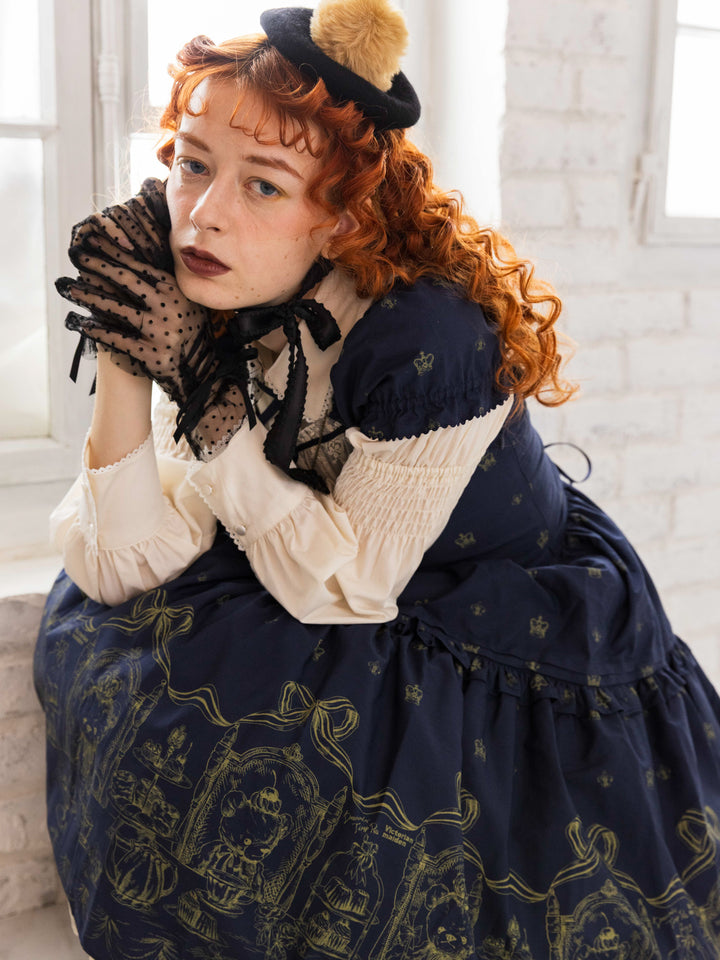 水玉フロッキーレースアップグローブ - Victorian maiden - クラシカル 水玉フロッキーレースアップグローブ - Victorian maiden - クラシカル