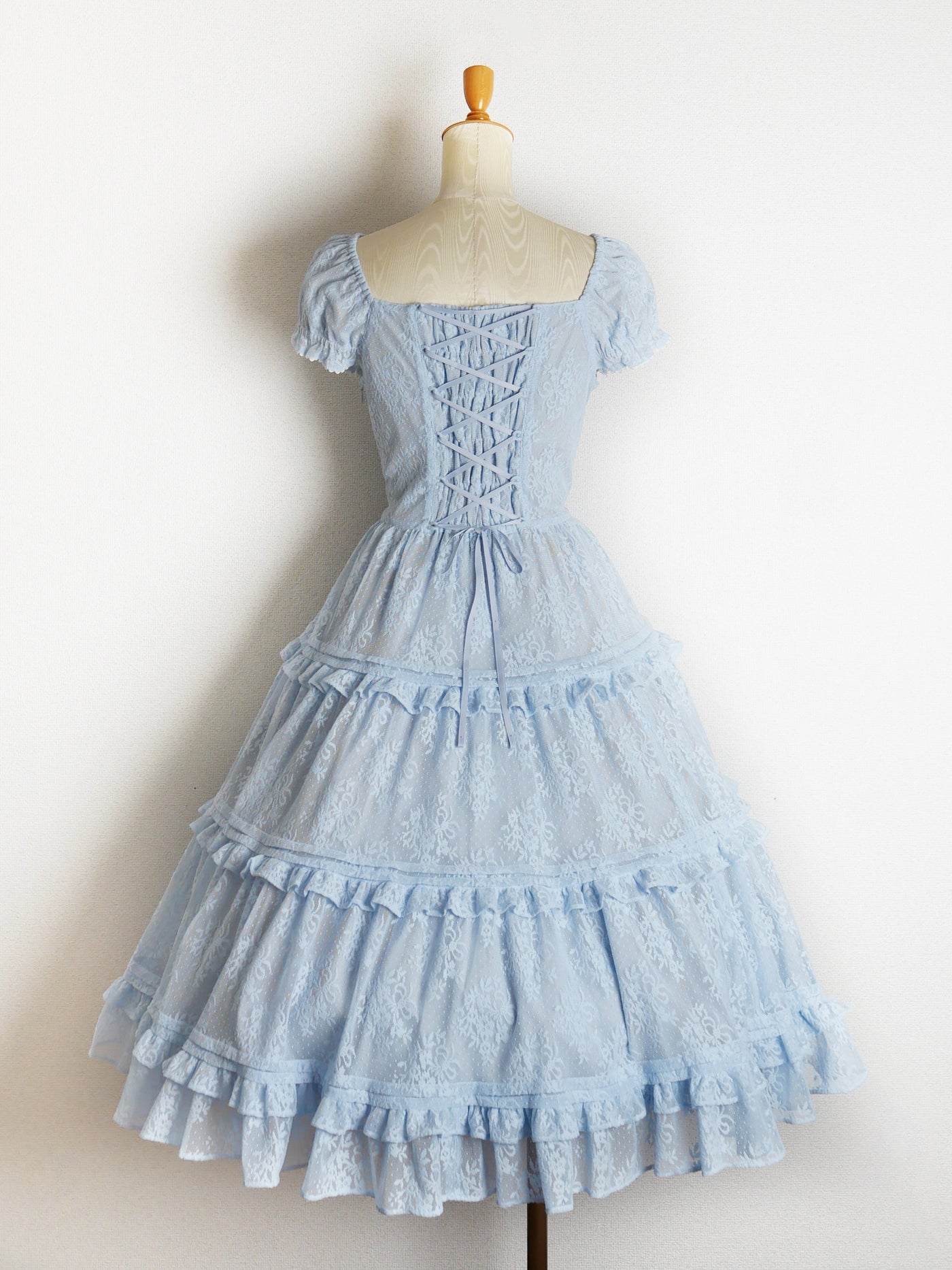 レーシーブーケティアードドレス（ペールブルー）