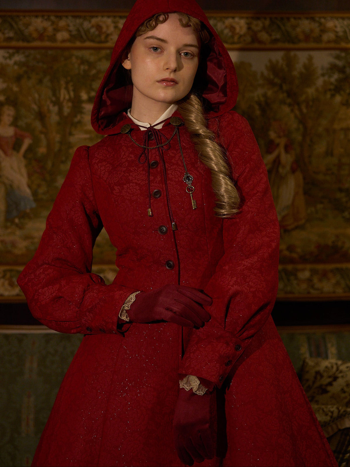 【先行10％OFF】マトラッセローズフーデットロングコート【受注期間: 3/19 12:00 - 3/25 10:00】