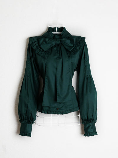 ノーブルサテンダブルフリルブラウス