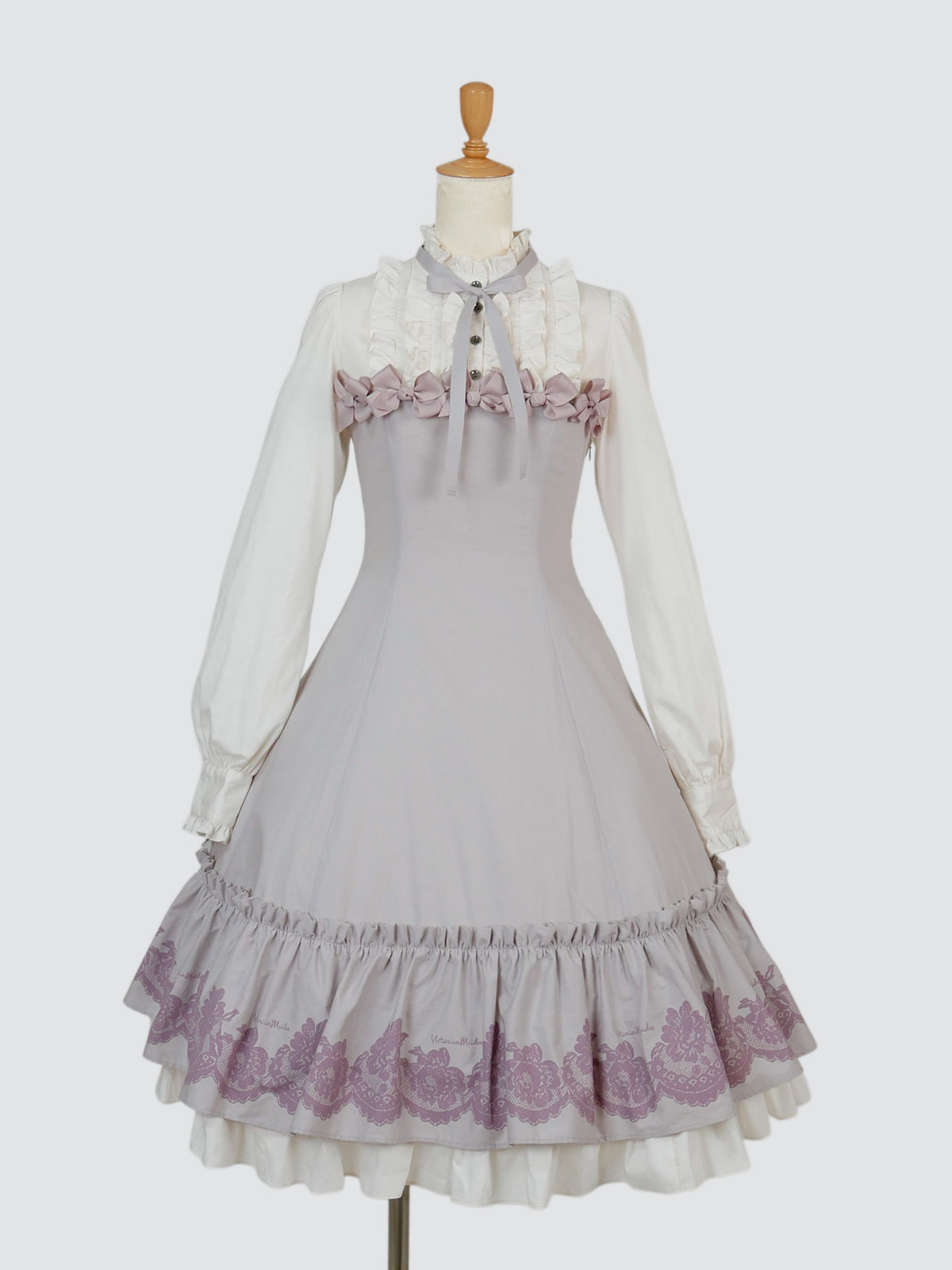 【ご予約内金20,000円】vintageレースプリントサテンメニーリボンドールドレス【受注期間:7/23 12:00 - 7/29 10:00】